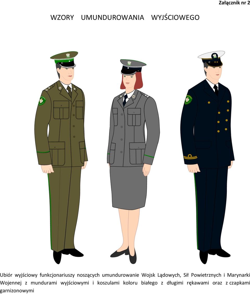 Sił Powietrznych i Marynarki Wojennej z mundurami wyjściowymi i