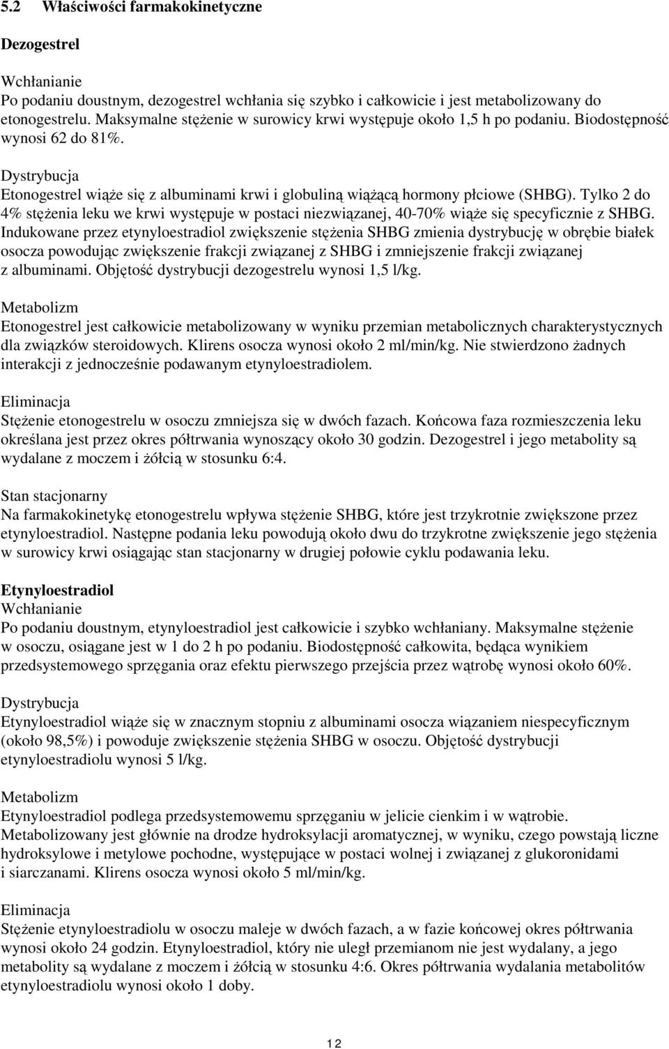 Tylko 2 do 4% stężenia leku we krwi występuje w postaci niezwiązanej, 40-70% wiąże się specyficznie z SHBG.