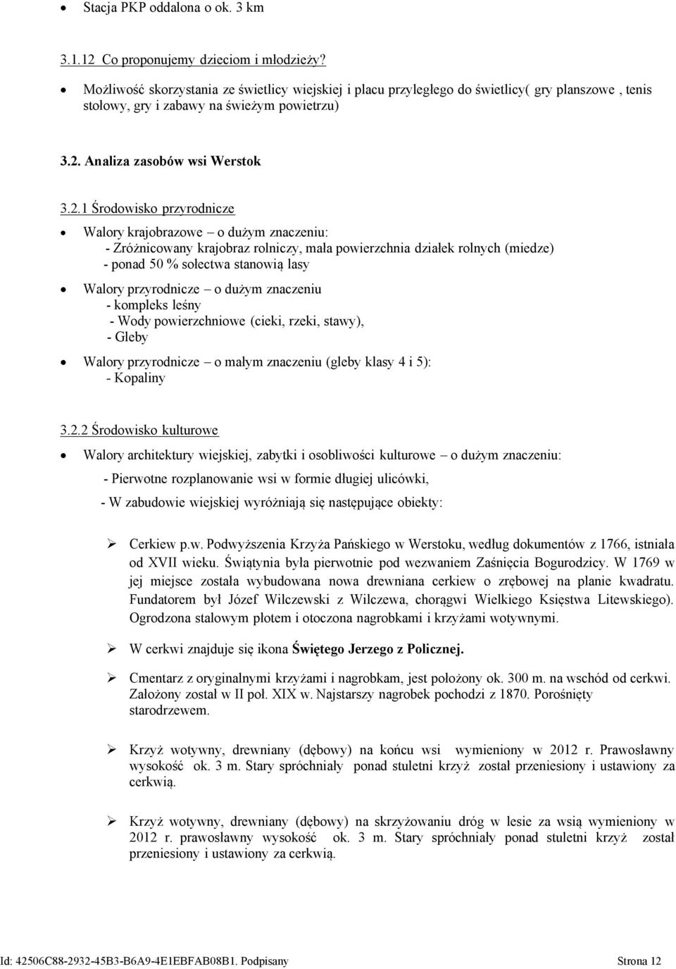 Analiza zasobów wsi Werstok 3.2.