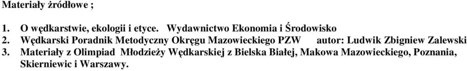 Wędkarski Poradnik Metodyczny Okręgu Mazowieckiego PZW autor: Ludwik