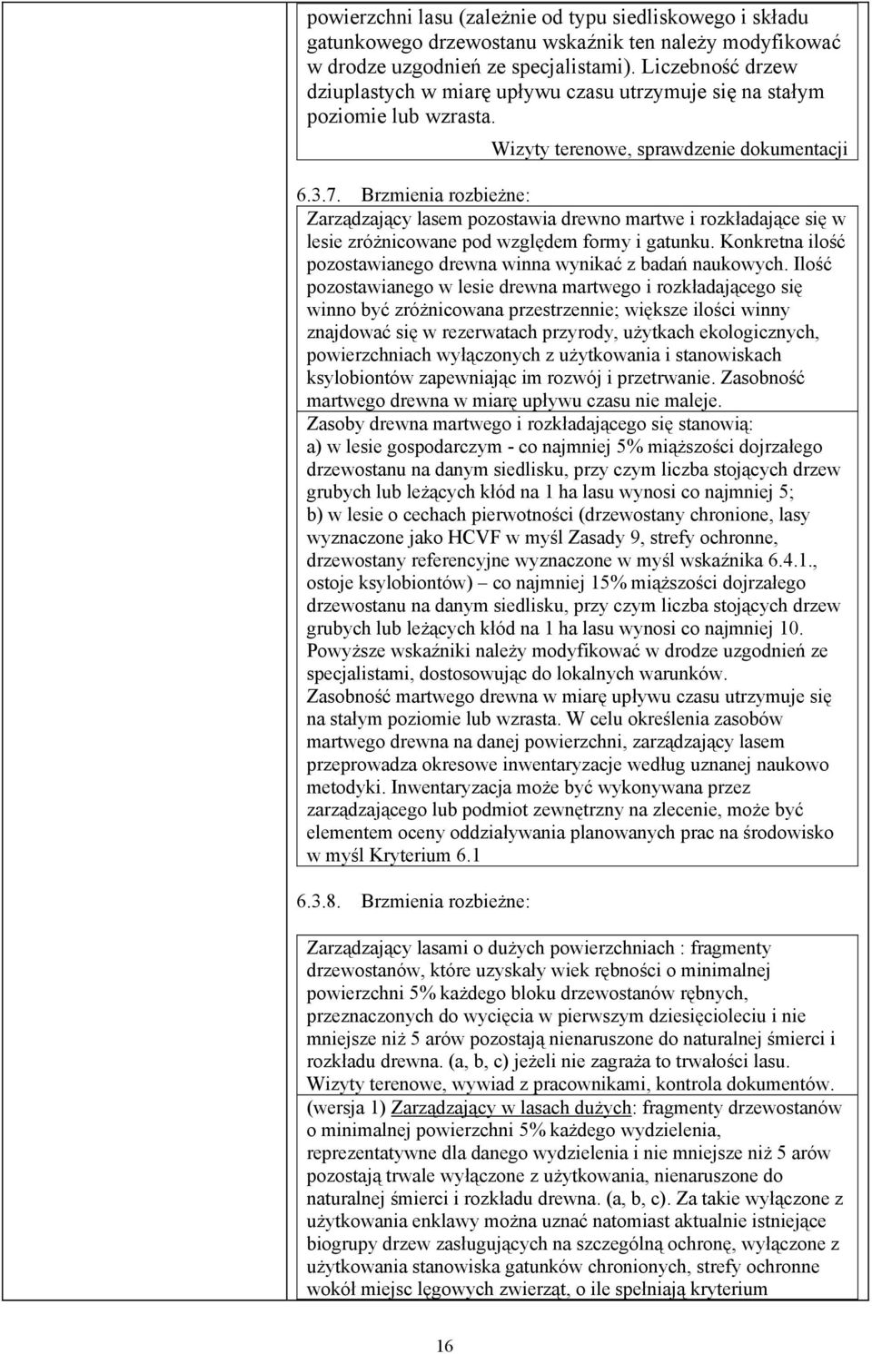 Brzmienia rozbieżne: Zarządzający lasem pozostawia drewno martwe i rozkładające się w lesie zróżnicowane pod względem formy i gatunku.