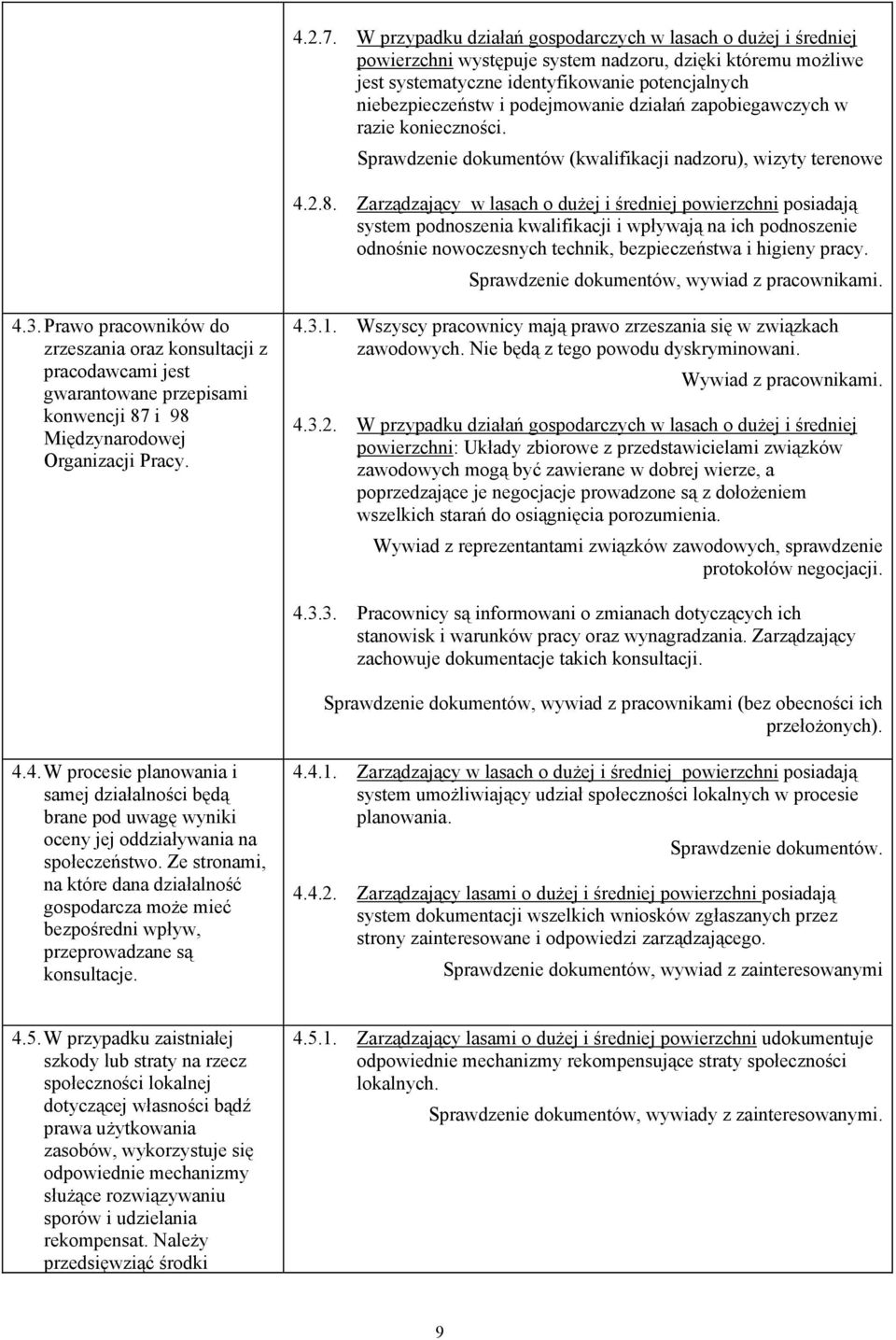 podejmowanie działań zapobiegawczych w razie konieczności. Sprawdzenie dokumentów (kwalifikacji nadzoru), wizyty terenowe 4.2.8.