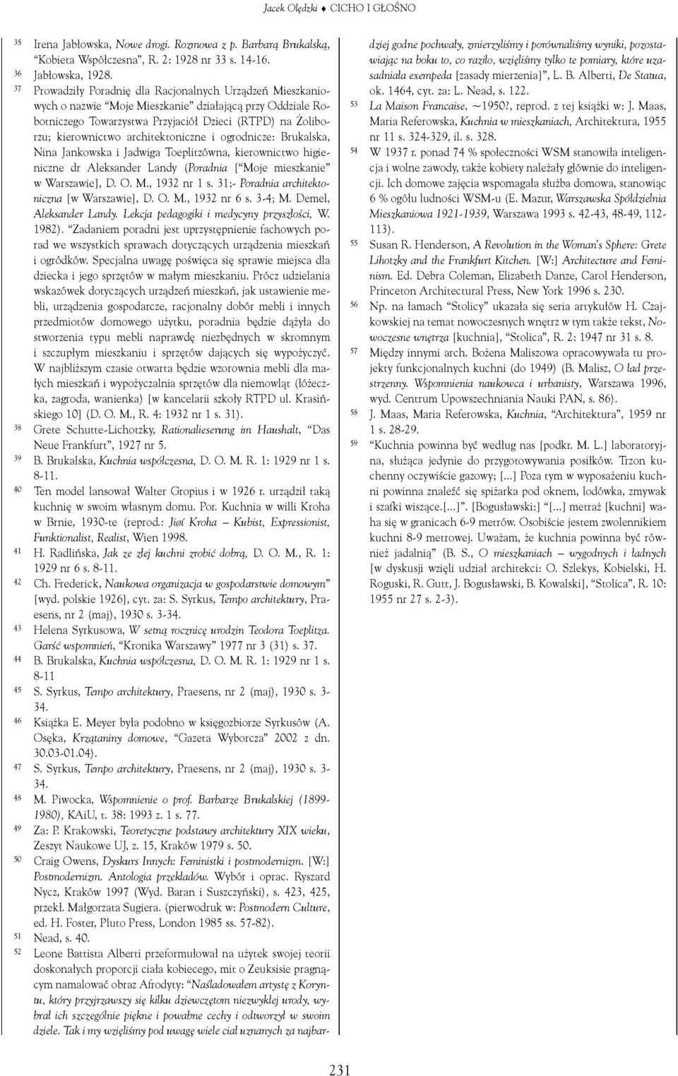 architektoniczne i ogrodnicze: Brukalska, Nina Jankowska i Jadwiga Toeplitzówna, kierownictwo higieniczne dr Aleksander Landy (Poradnia ["Moje mieszkanie" w Warszawie], D. O. M., 1932 nr 1 s.