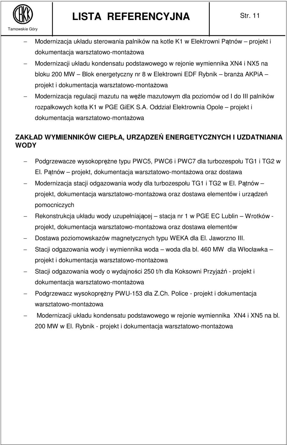 w Elektrowni EDF Rybnik branża AK