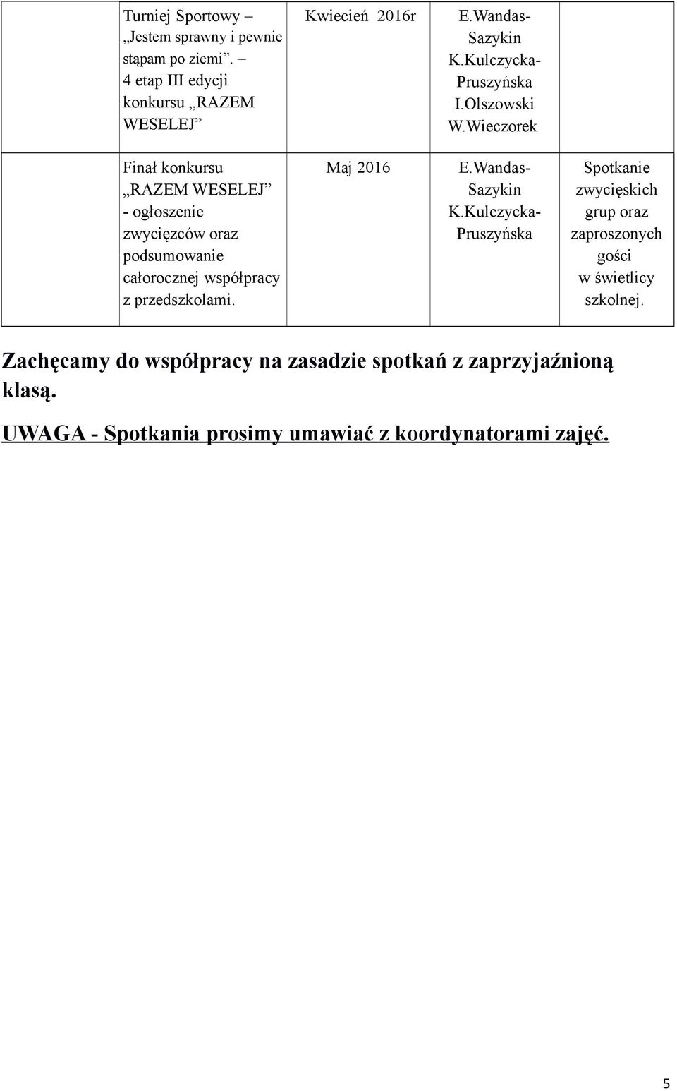 Olszowski Finał konkursu RAZEM WESELEJ - ogłoszenie zwycięzców oraz podsumowanie całorocznej współpracy z