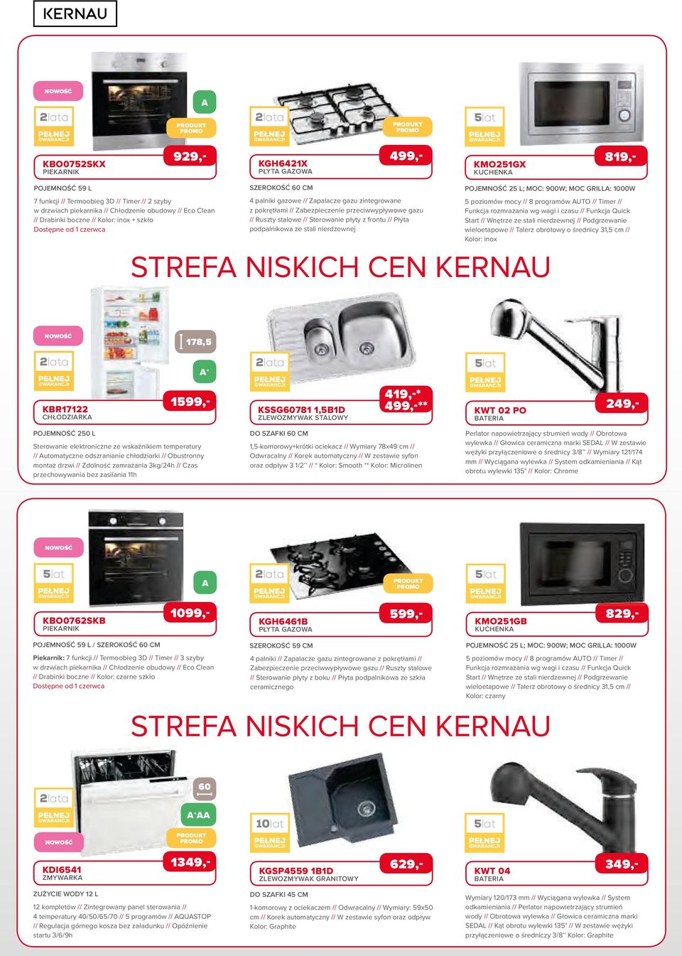 stalowe // Sterowanie płyty z frontu // Płyta podpalnikowa ze stali nierdzewnej POJEMNOŚĆ 25 L; MOC: 900W; MOC GRLL: 1000W 5 poziomów mocy // 8 programów UTO // Timer // Funkcja rozmrażania wg wagi i