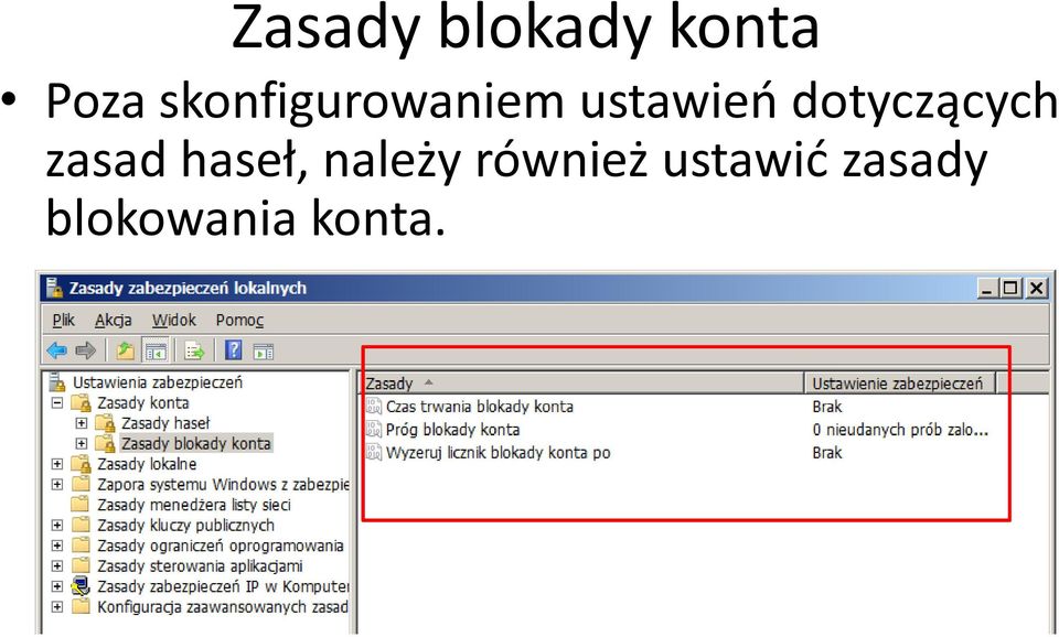 dotyczących zasad haseł,