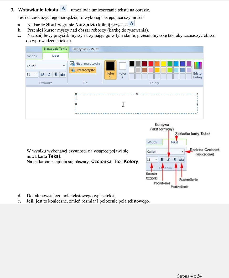 Narzędzia programu Paint - PDF Darmowe pobieranie