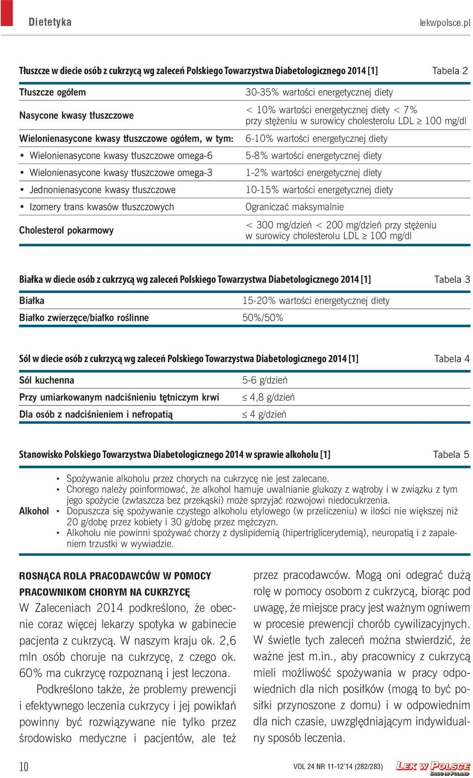 energetycznej diety < 7% przy stężeniu w surowicy cholesterolu LDL 100 mg/dl Wielonienasycone kwasy tłuszczowe ogółem, w tym: 6-10% wartości energetycznej diety Wielonienasycone kwasy tłuszczowe