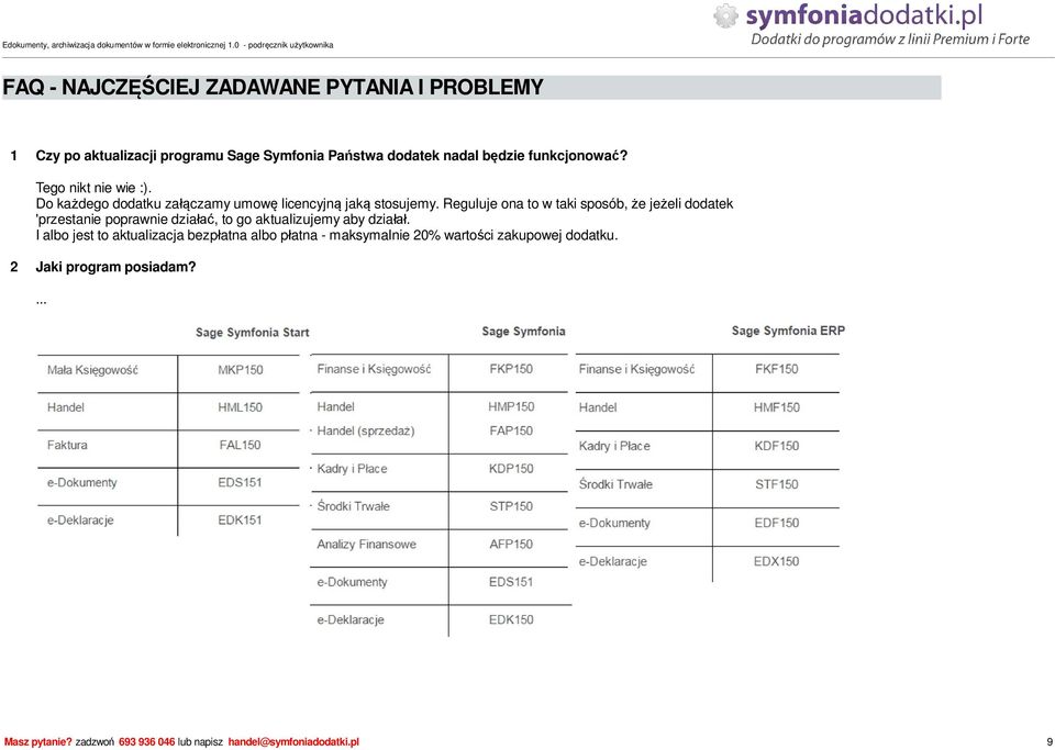 Reguluje ona to w taki sposób, e je eli dodatek 'przestanie poprawnie dzia, to go aktualizujemy aby dzia.