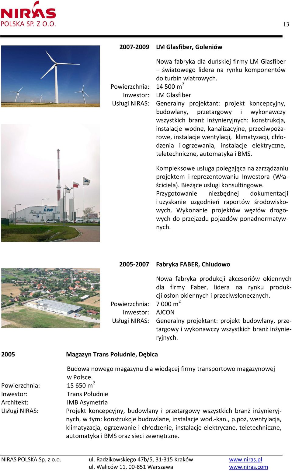 instalacje wentylacji, klimatyzacji, chłodzenia i ogrzewania, instalacje elektryczne, teletechniczne, automatyka i BMS.