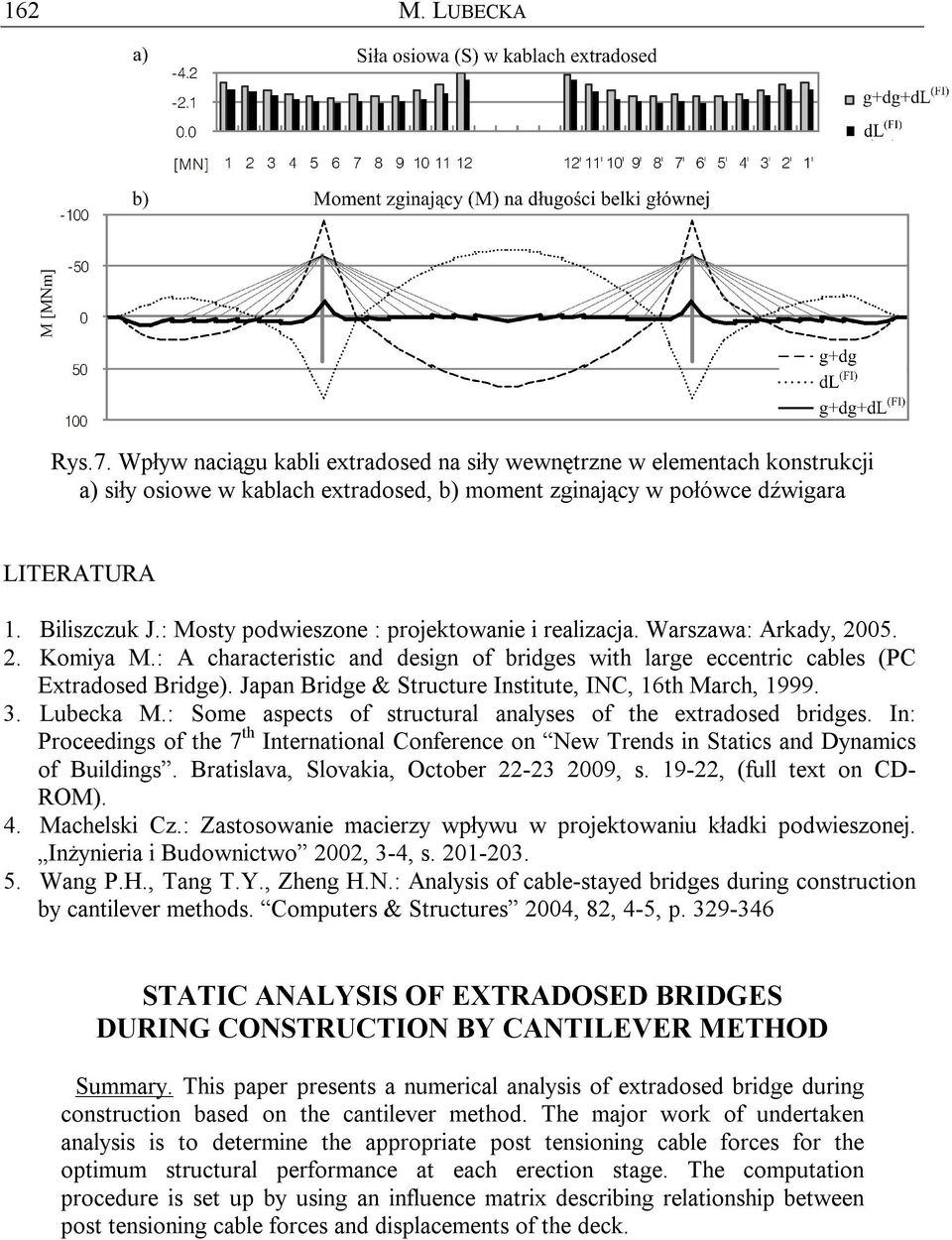 Japan Bridge & Structure Institute, INC, 16th March, 1999. 3. Lubecka M.: Some aspects of structural analyses of the extradosed bridges.