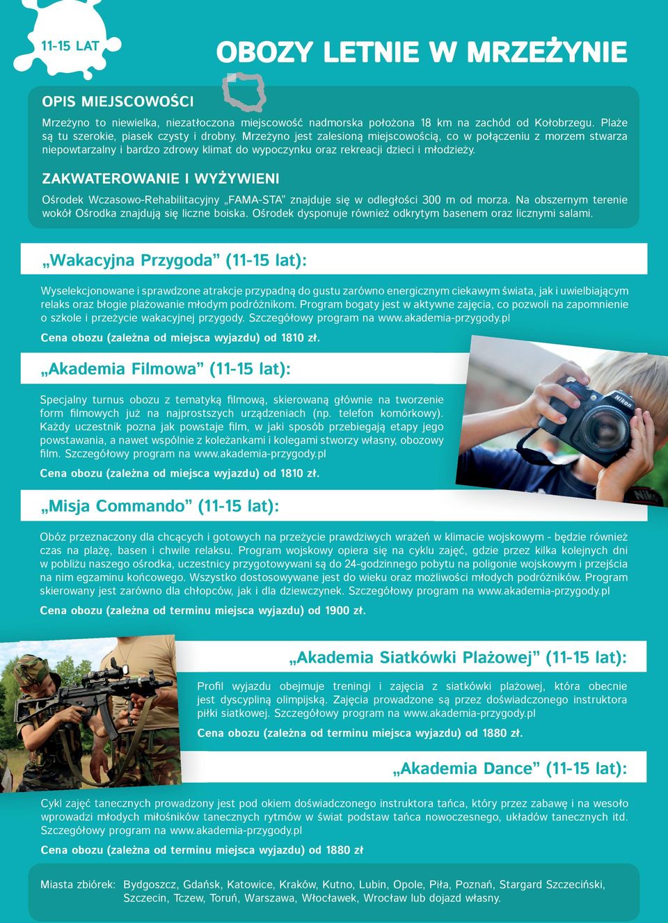 ZAKWATEROWANIE I WYŻYWIENI Ośrodek Wczasowo-Rehabilitacyjny FAMA-STA znajduje się w odległości 300 m od morza. Na obszernym terenie wokół Ośrodka znajdują się liczne boiska.