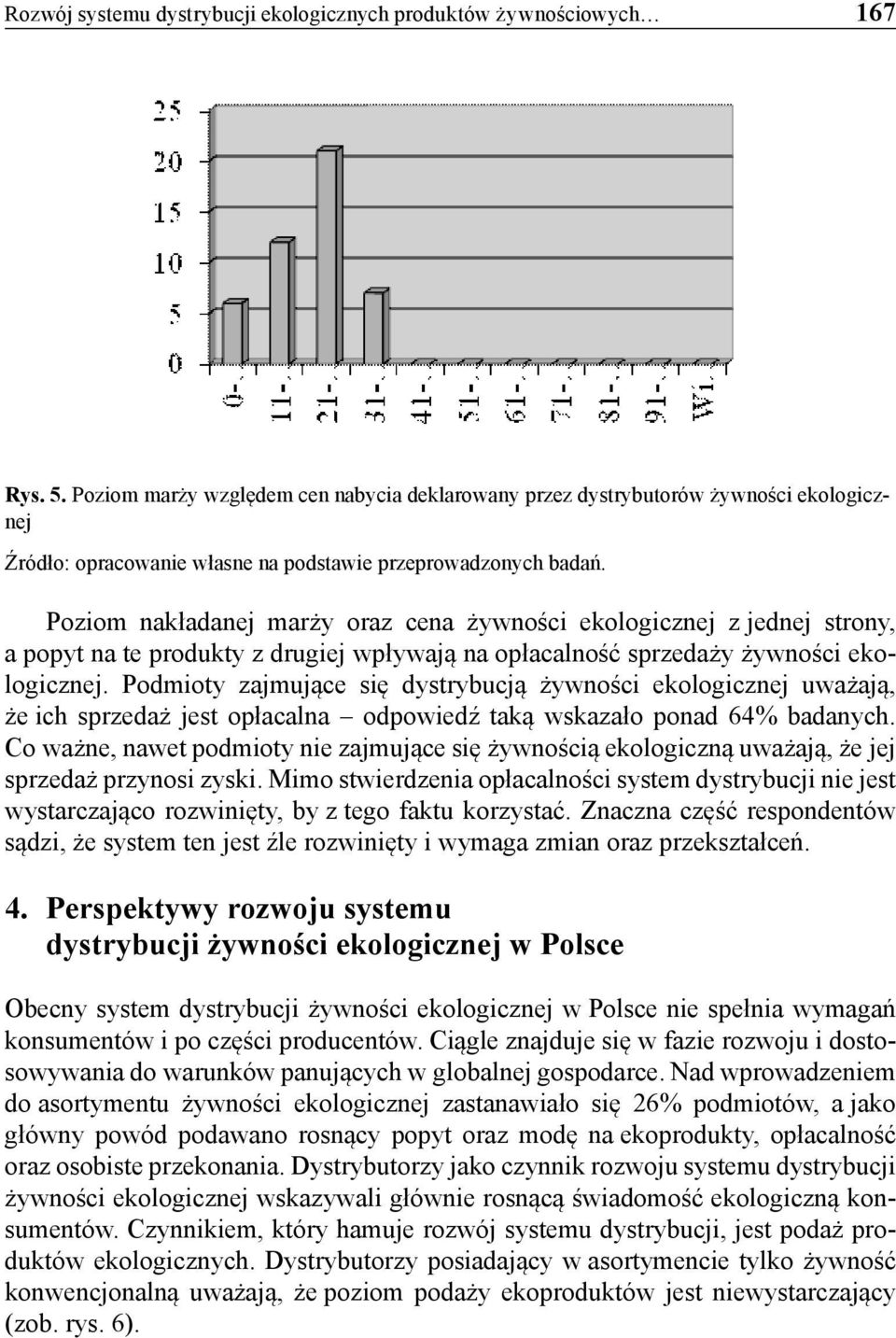 Poziom nakładanej marży oraz cena żywności ekologicznej z jednej strony, a popyt na te produkty z drugiej wpływają na opłacalność sprzedaży żywności ekologicznej.