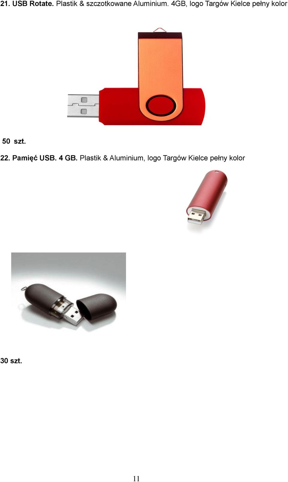 4GB, logo Targów Kielce pełny kolor 50 szt.