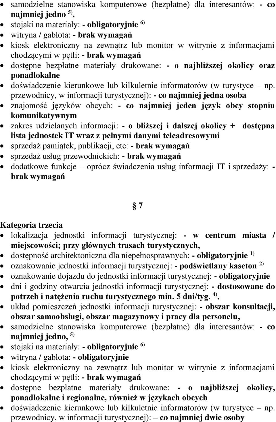udzielanych informacji: - o bliższej i dalszej okolicy + dostępna lista jednostek IT wraz z pełnymi danymi teleadresowymi sprzedaż pamiątek, publikacji, etc: - brak wymagań sprzedaż usług