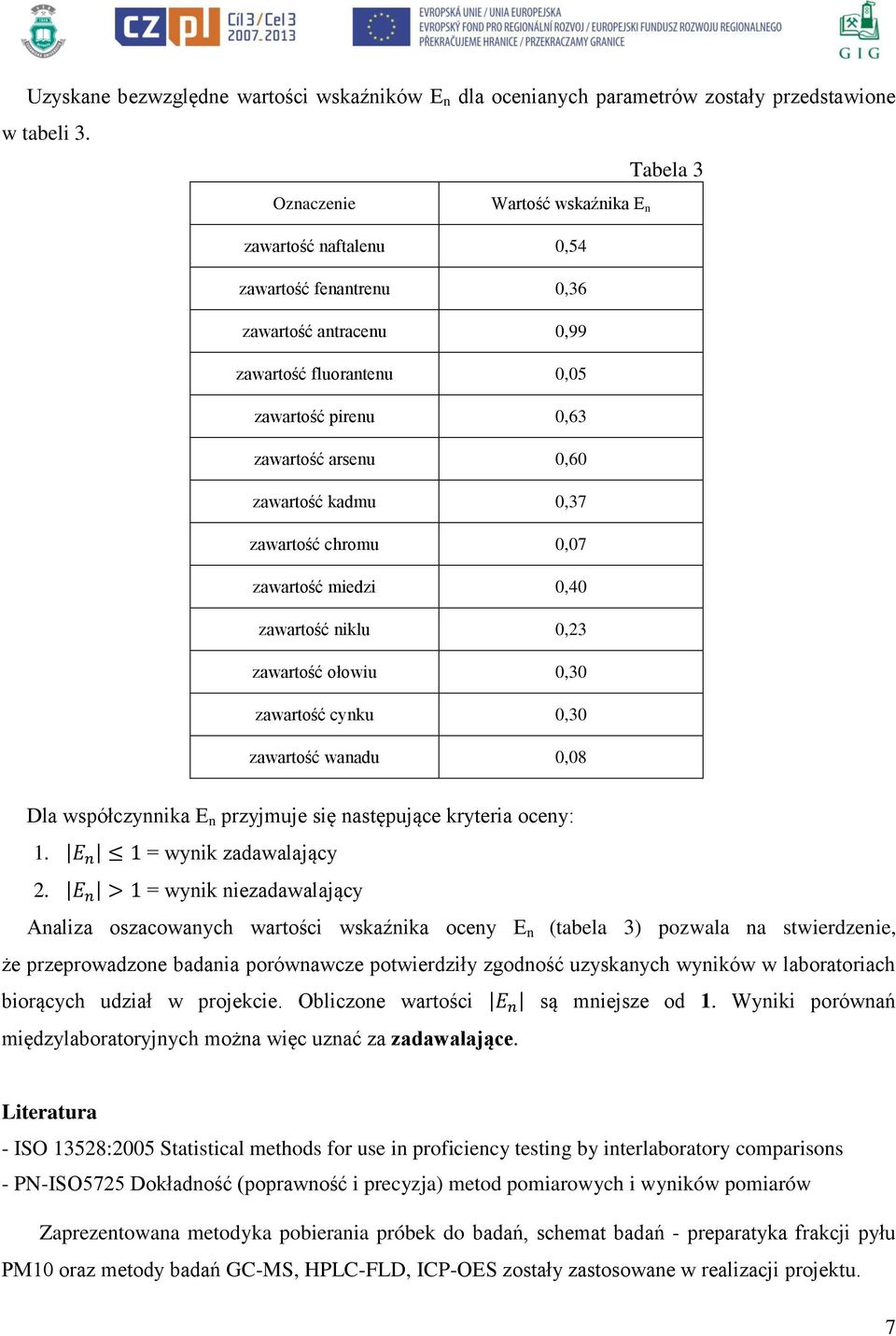 wanadu 0,08 Dla współczynnika E n przyjmuje się następujące kryteria oceny: 1. = wynik zadawalający 2.