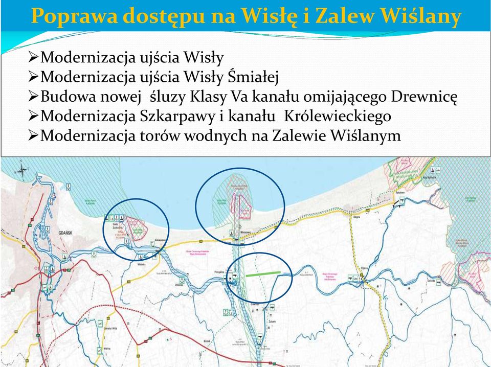 Klasy Va kanału omijającego Drewnicę Modernizacja Szkarpawy i