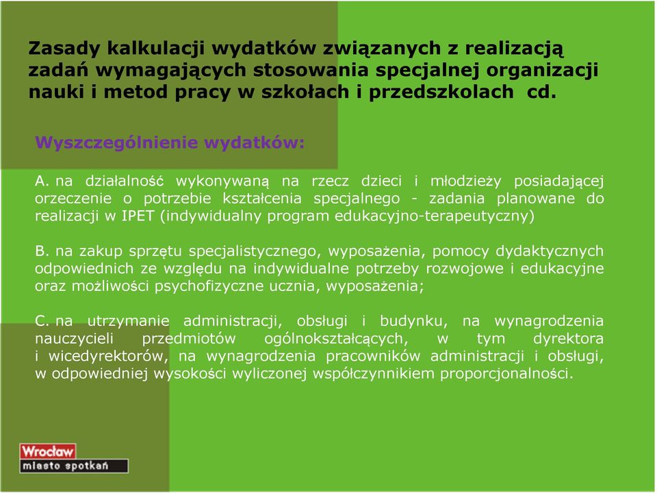 edukacyjno-terapeutyczny) B.