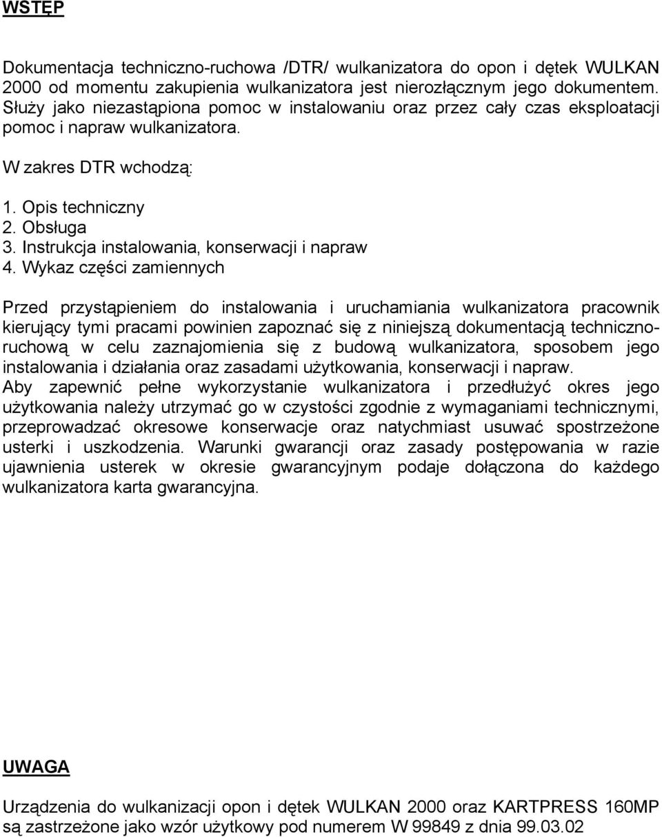 Instrukcja instalowania, konserwacji i napraw 4.