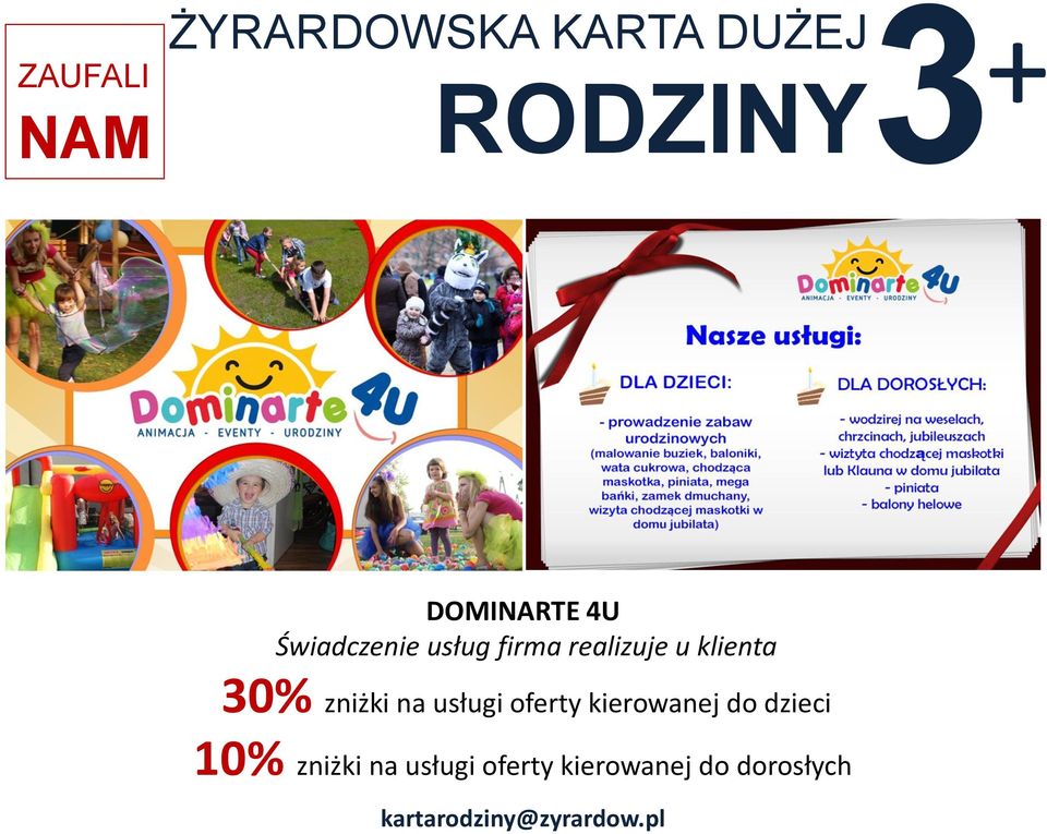 usługi oferty kierowanej do dzieci 10%