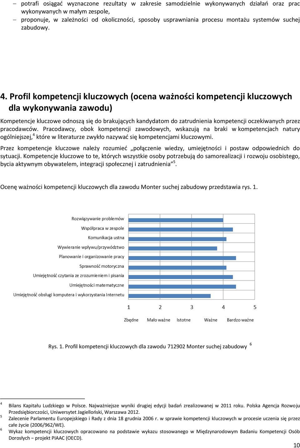 Profil kompetencji kluczowych (ocena ważności kompetencji kluczowych dla wykonywania zawodu) Kompetencje kluczowe odnoszą się do brakujących kandydatom do zatrudnienia kompetencji oczekiwanych przez