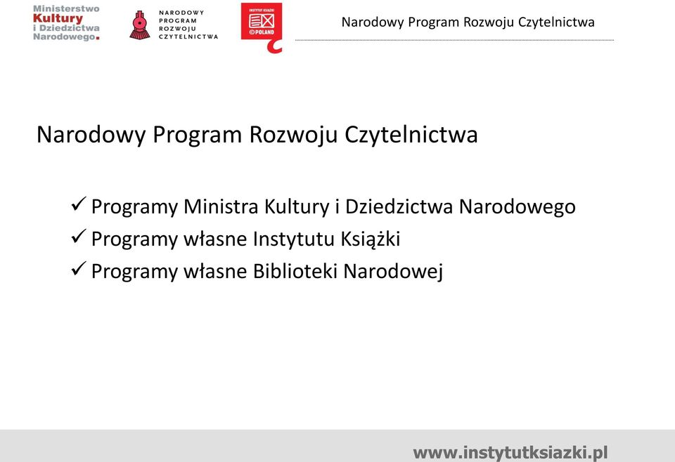 Narodowego Programy własne Instytutu