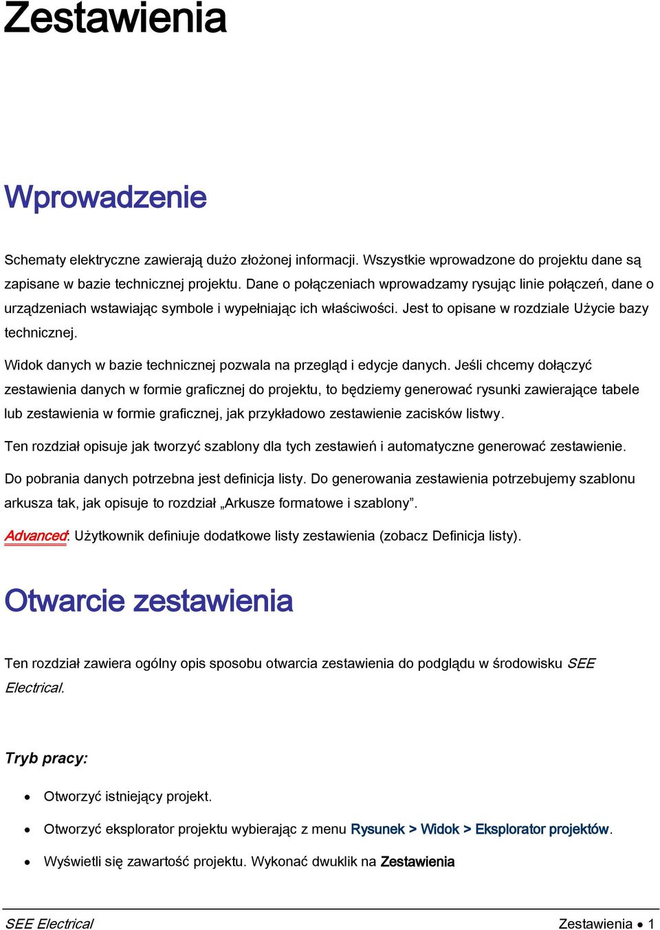 Widok danych w bazie technicznej pozwala na przegląd i edycje danych.