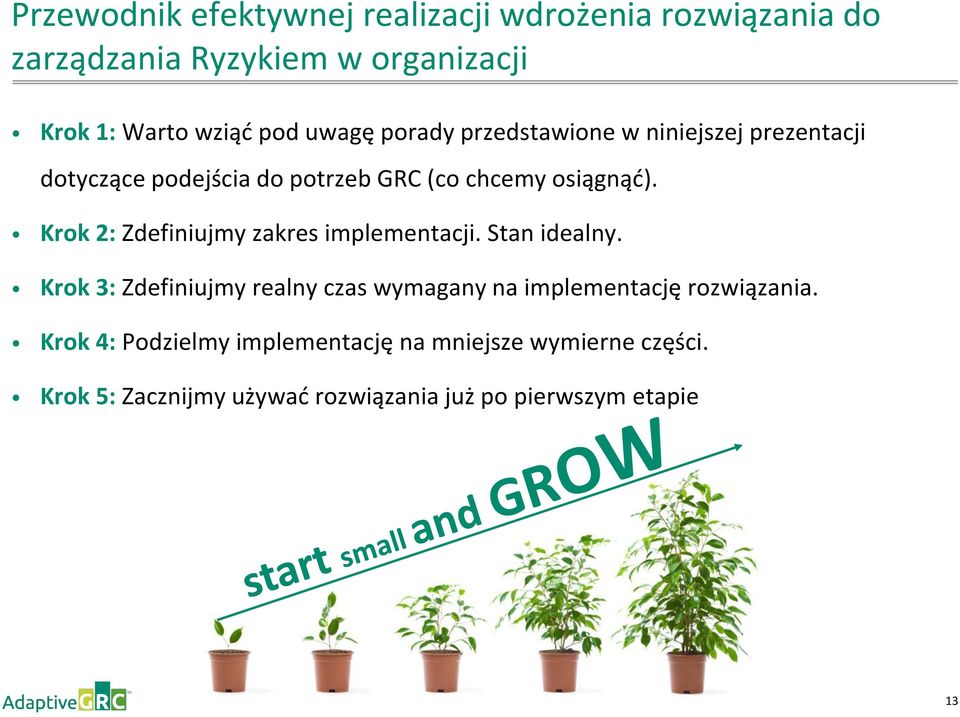 Krok 2: Zdefiniujmy zakres implementacji. Stan idealny.