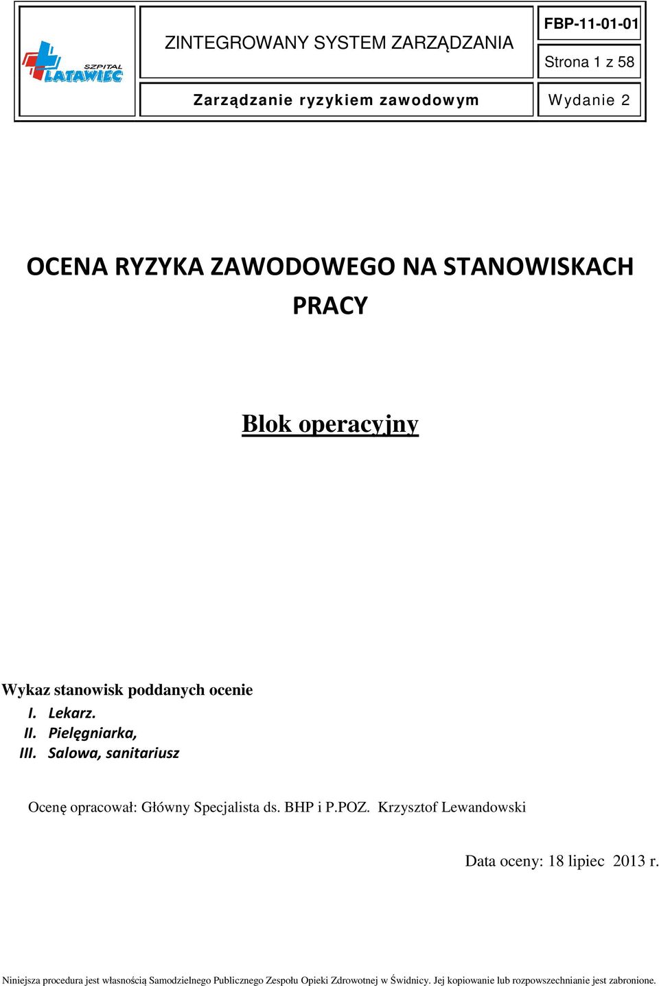 Pielęgniarka, III.