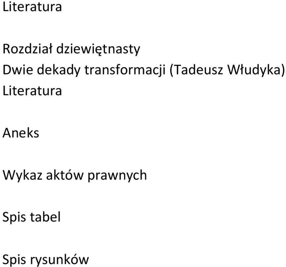 Włudyka) Aneks Wykaz aktów