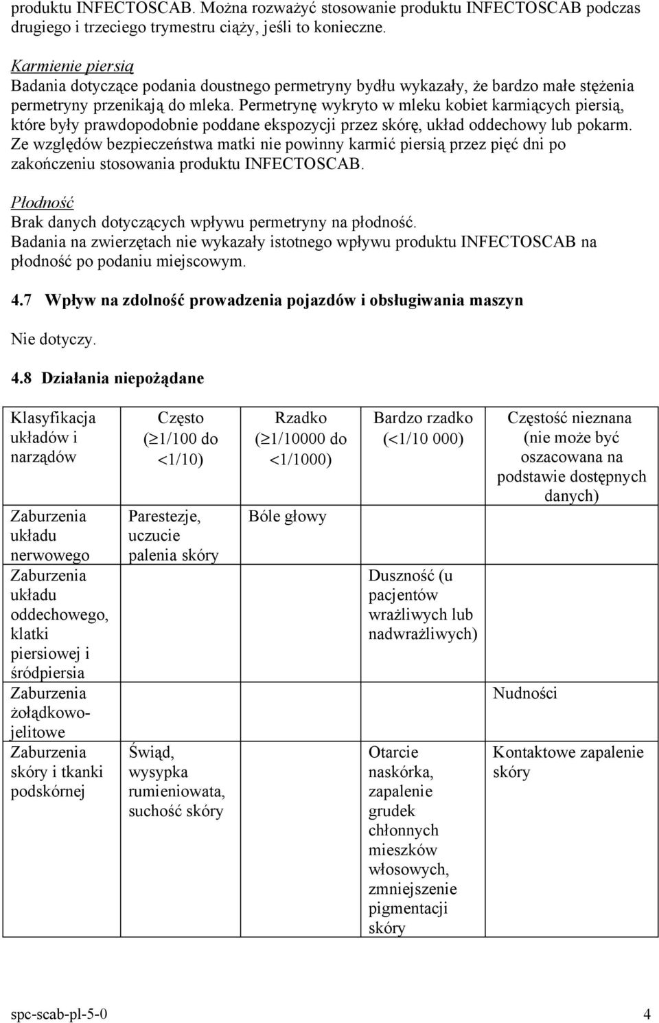 Permetrynę wykryto w mleku kobiet karmiących piersią, które były prawdopodobnie poddane ekspozycji przez skórę, układ oddechowy lub pokarm.
