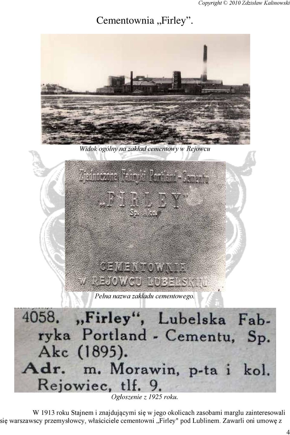Ogłoszenie z 1925 roku.