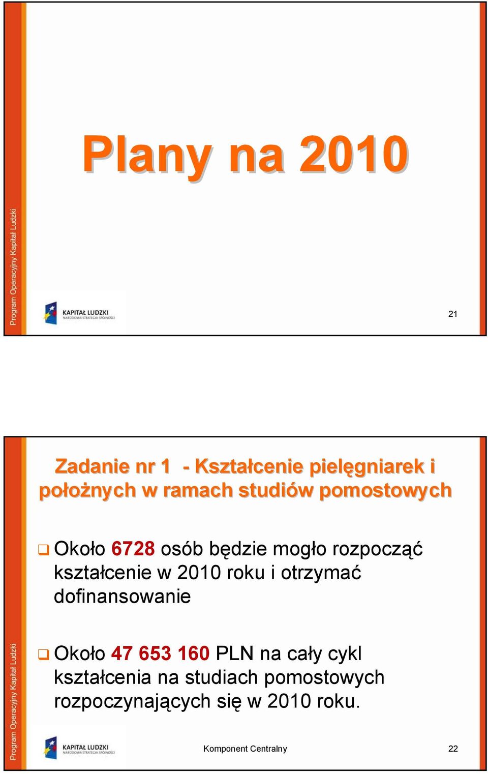 2010 roku i otrzymać dofinansowanie Około 47 653 160 PLN na cały cykl