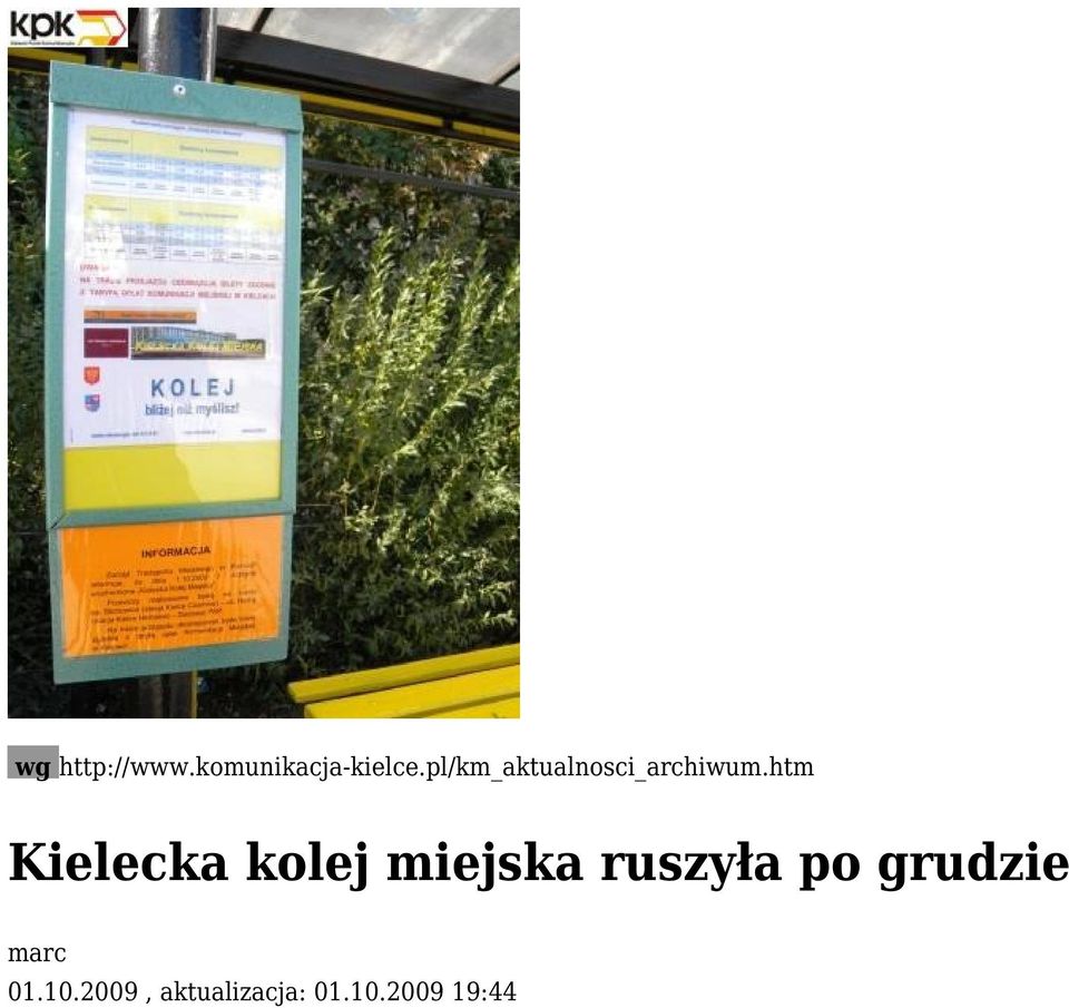 htm Kielecka kolej miejska ruszyła po
