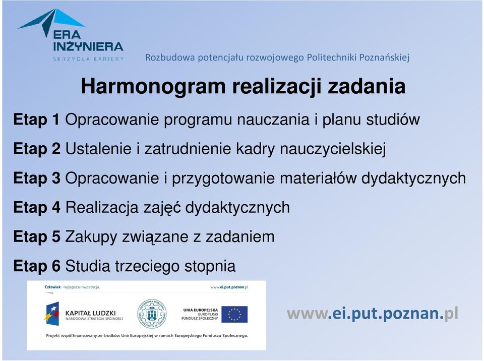 Opracowanie i przygotowanie materiałów dydaktycznych Etap 4 Realizacja