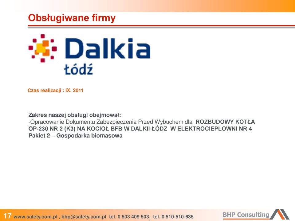 Przed Wybuchem dla ROZBUDOWY KOTŁA OP-230 NR 2 (K3) NA KOCIOŁ BFB W DALKII