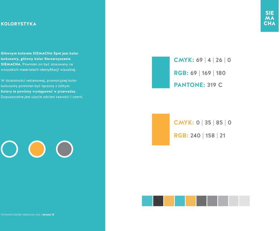 W działalności reklamowej, promocyjnej kolor turkusowy powinien być łączony z żółtym.