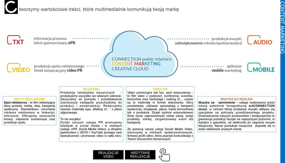 TELEDYSKI Produkcja teledysków muzycznych - produkujemy wszystko we własnym zakresie. Zaczynamy od pomysłu i przedstawienia scenariusza następnie przechodzimy do produkcji i postprodukcji.