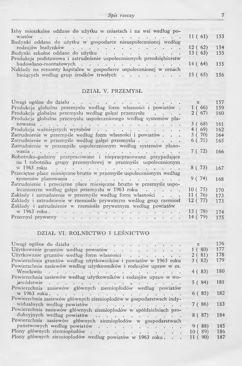 ..14 ( 64) Nakłady na remonty kapitalne w gospodarce uspołecznionej w cenach bieżących według grup środków trwałych...15 ( 65) 153 154 155 155 156 DZIAŁ V. PRZEMYSŁ Uwagi ogólne do działu.