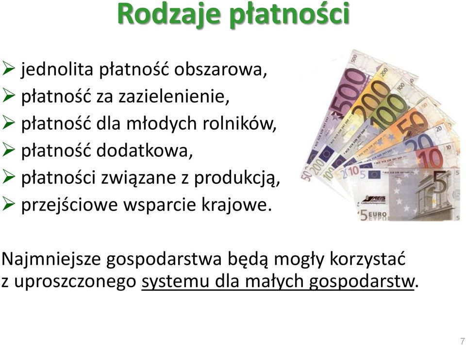 płatności związane z produkcją, przejściowe wsparcie krajowe.