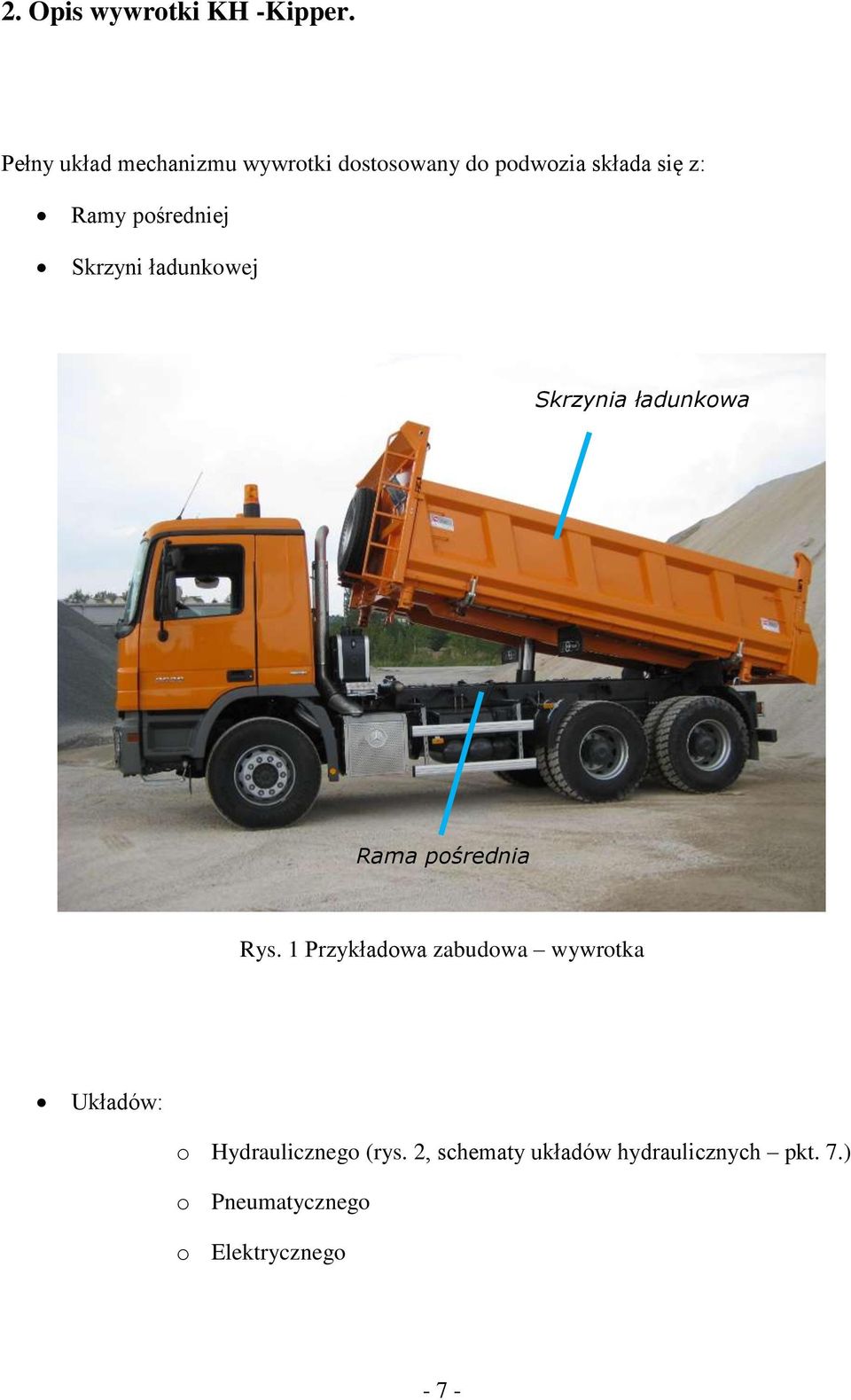 pśredniej Skrzyni ładunkwej Skrzynia ładunkwa Rama pśrednia Rys.