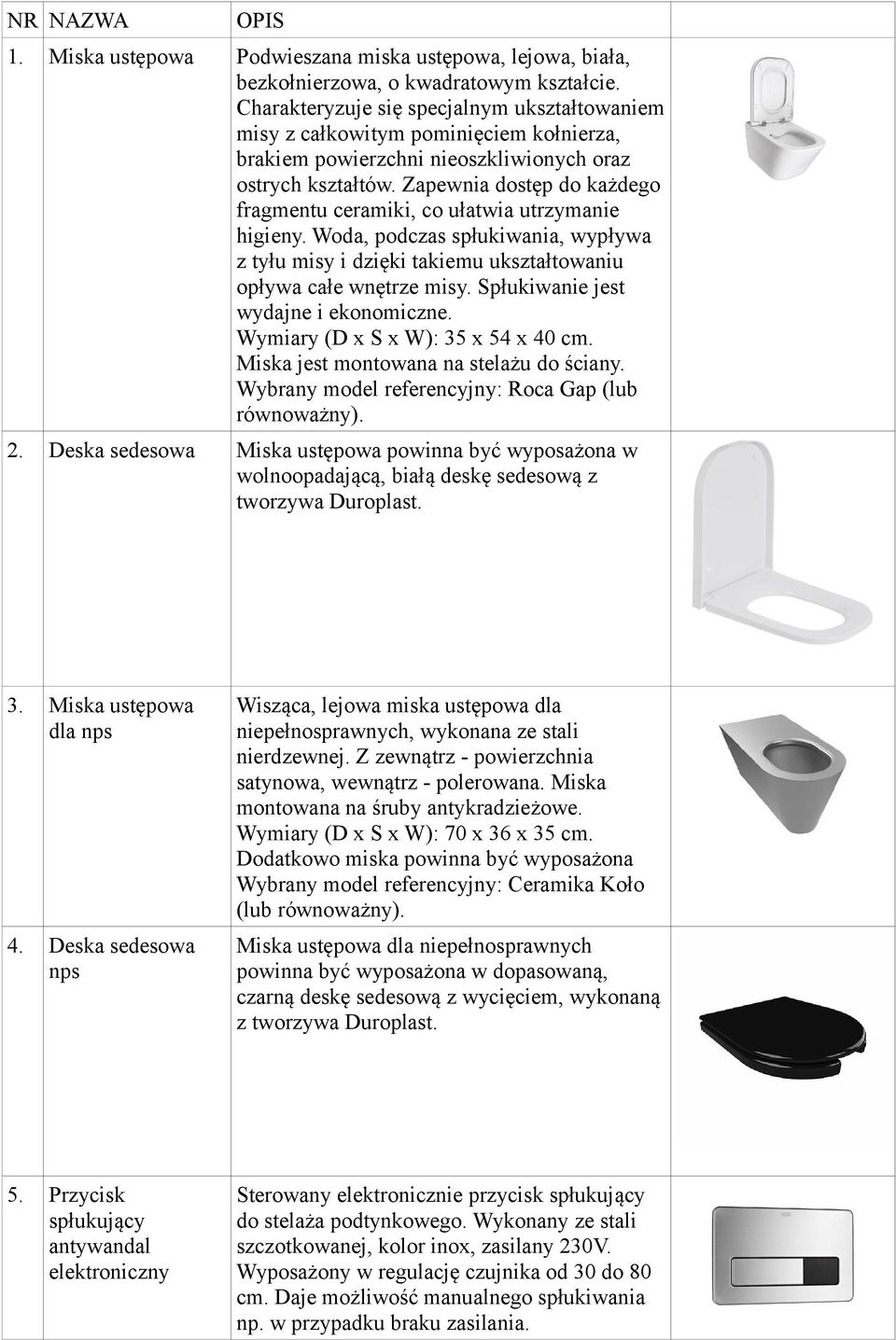 Zapewnia dostęp do każdego fragmentu ceramiki, co ułatwia utrzymanie higieny. Woda, podczas spłukiwania, wypływa z tyłu misy i dzięki takiemu ukształtowaniu opływa całe wnętrze misy.