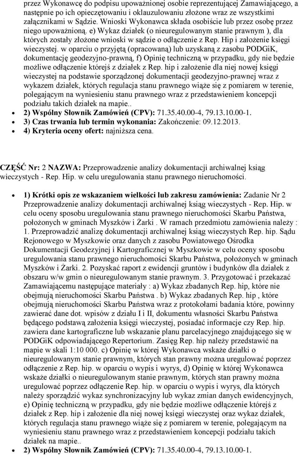 Hip i założenie księgi wieczystej.