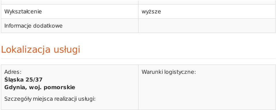 Śląska 25/37 Gdynia, woj.