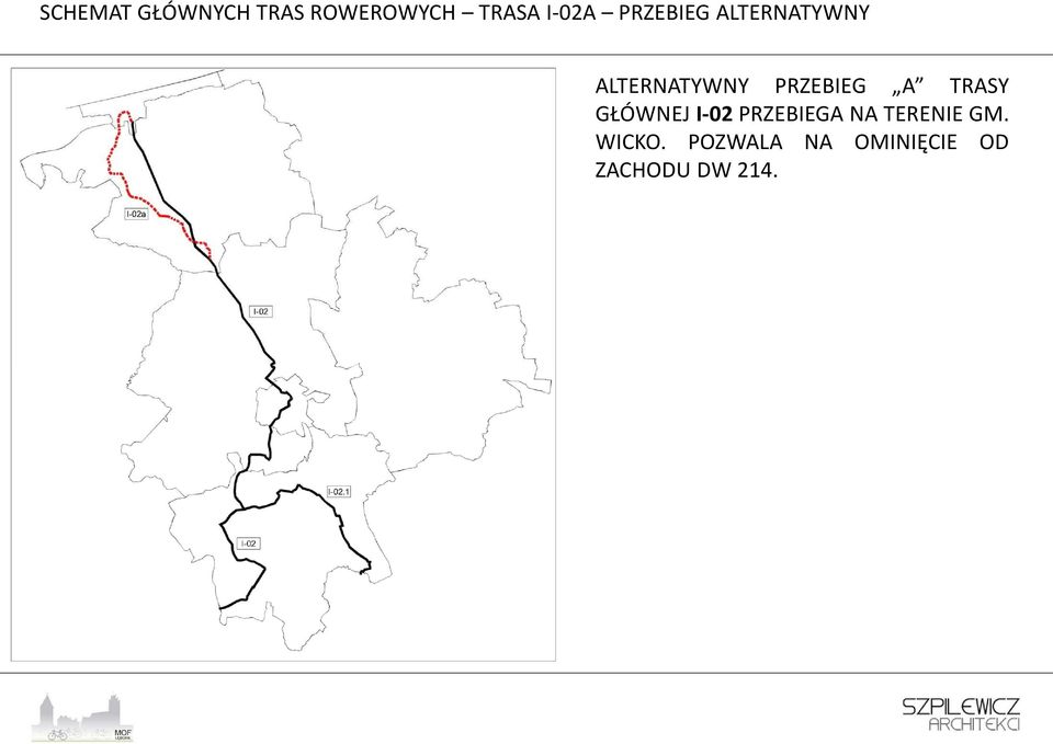 TRASY GŁÓWNEJ I-02 PRZEBIEGA NA TERENIE GM.