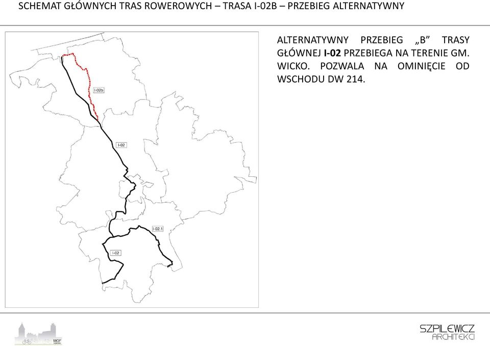 TRASY GŁÓWNEJ I-02 PRZEBIEGA NA TERENIE GM.