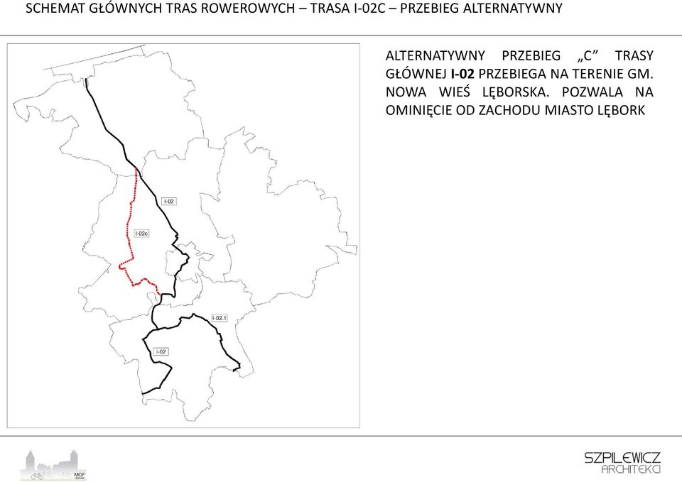 TRASY GŁÓWNEJ I-02 PRZEBIEGA NA TERENIE GM.
