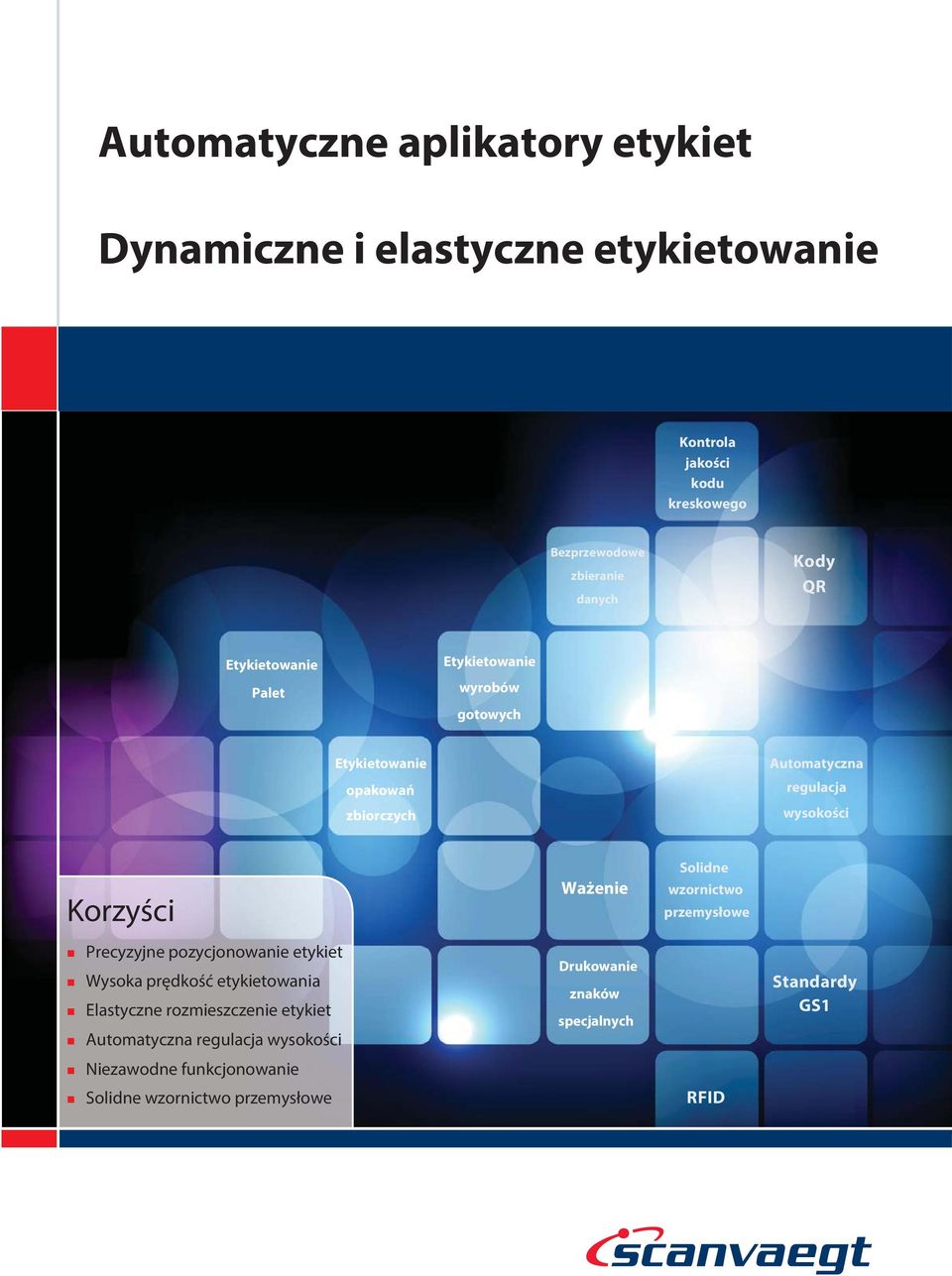 Precyzyjne pozycjonowanie etykiet Wysoka prędkość etykietowania Elastyczne rozmieszczenie etykiet Automatyczna regulacja wysokości