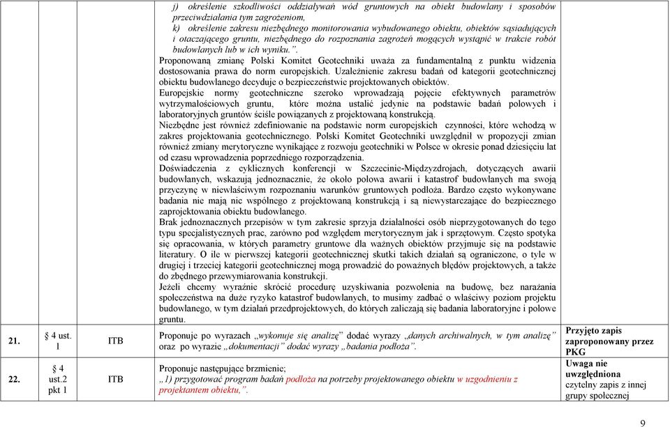 2 pkt j) określenie szkodliwości oddziaływań wód gruntowych na obiekt budowlany i sposobów przeciwdziałania tym zagrożeniom, k) określenie zakresu niezbędnego monitorowania wybudowanego obiektu,